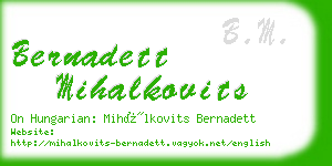 bernadett mihalkovits business card